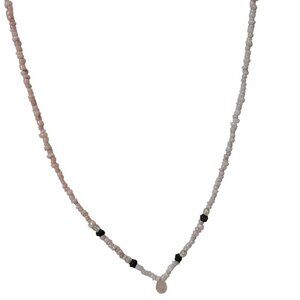Retro Delicate Pink Beaded Necklace Classic Minimalist Fashion Jewelry Women